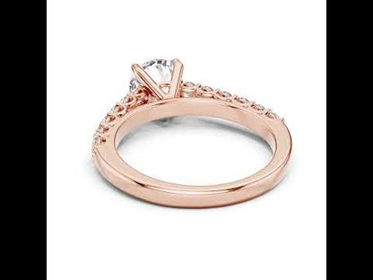 14K White Gold Round Lab-Grown Diamond Drop Ring for Women Office Wear Pure Carat