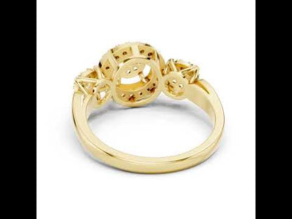 18K Rose Gold Round Lab-Grown Diamond Stud Bridal Ring for Women | Pure Carat