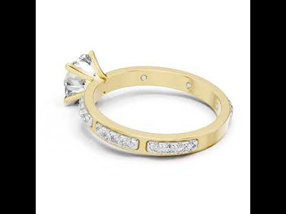 PureCarat 18K Yellow Gold Round Lab-Grown Diamond Solitaire Ring