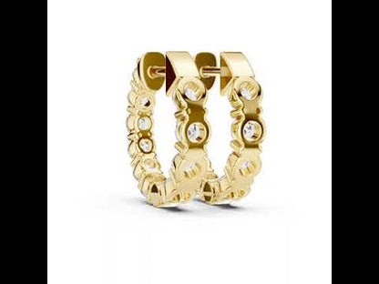 18K Yellow Gold Round Diamond Earrings for Women - Bridal Jewellery - Pure Carat
