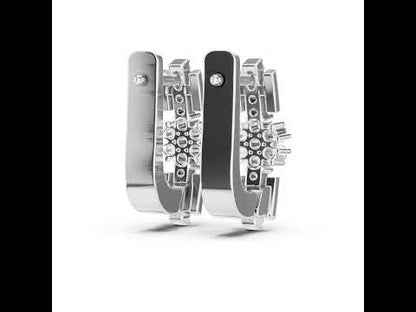Pure Carat 18K White Gold Round Cut Lab-Grown Diamond Drop Earrings for Women