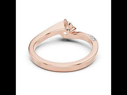 18K Rose Gold Round Lab-Grown Diamond Stud Ring for Women | Office Wear | Pure Carat