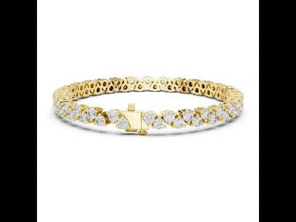 14k Rose Gold Round Lab-Grown Diamond Everyday Wear Bracelet for Women | Pure Carat