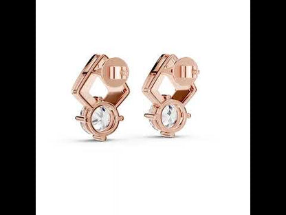18K Yellow Gold Round Lab-Grown Diamond Drop Earrings | PureCarat