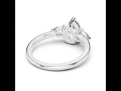Women’s Everyday Pear Cut Lab-Grown Diamond Ring in 18K White Gold - Pure Carat