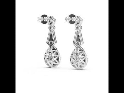 18K Yellow Gold Round Lab-Grown Diamond Drop Earrings for Women | Anniversary Gift | Pure Carat