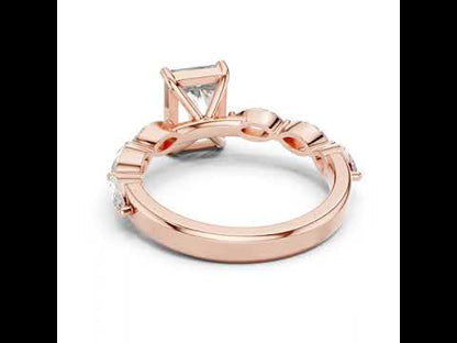 18K Rose Gold Marquise & Radiant Lab-Grown Diamond Engagement Ring for Women | Pure Carat