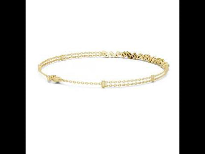 14k Rose Gold Round Lab-Grown Diamond Everyday Wear Bracelet for Women | Pure Carat