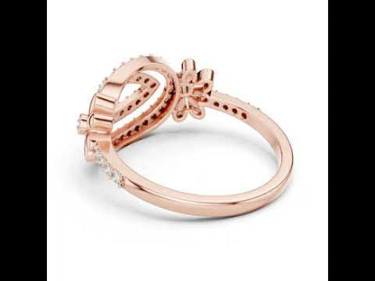 18K Rose Gold Round Lab-Grown Diamond Engagement Ring for Women | Pure Carat
