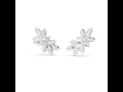 18K Rose Gold Marquise & Pear Lab-Grown Diamond Stud Earrings for Women | Party Wear | Pure Carat