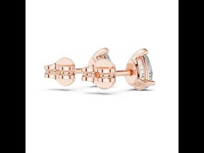 18K Rose Gold Pear Lab-Grown Diamond Earrings for Women | Engagement Wear | Pure Carat