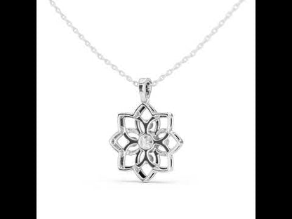 18K Rose Gold Round Lab-Grown Diamond Pendant for Women | Engagement | Pure Carat