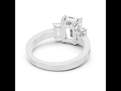 14K Yellow Gold Emerald & Round Lab-Grown Diamond Ring for Women – Pure Carat