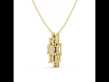 14K White Gold Emerald Lab-Grown Diamond Pendant for Women | Bridal Wear | Pure Carat