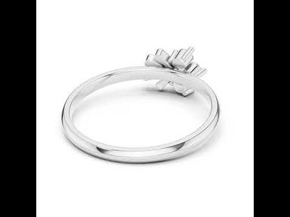 18K White Gold Round Lab-Grown Diamond Stud Ring for Women | Party Wear | Pure Carat