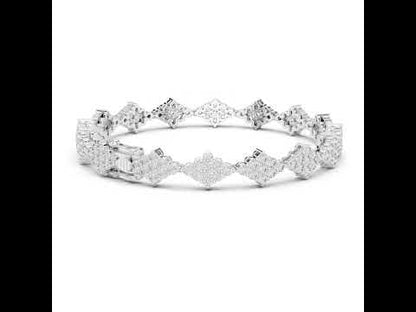 14k White Gold Round Lab-Grown Diamond Anniversary Bracelet for Women | Pure Carat