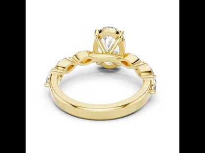 14K White Gold Oval & Marquise Lab-Grown Diamond Anniversary Gift Ring for Women | Pure Carat