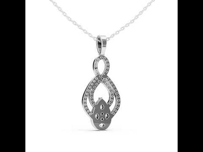 18K White Gold Pear Marquise & Round Lab-Grown Diamond Pendant for Women | Wedding Wear | Pure Carat