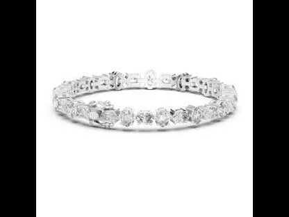 14k Rose Gold Oval Lab-Grown Diamond Everyday Wear Bracelet for Women | Pure Carat