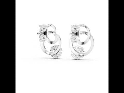 18K Rose Gold Round Lab-Grown Diamond Drop Earrings for Women | Office Wear | Pure Carat