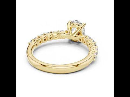 18K White Gold Oval & Round Lab-Grown Diamond Ring for Women | Office Wear | Pure Carat