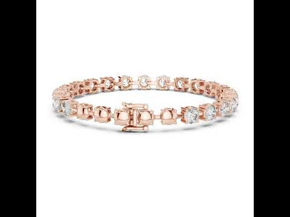 14k Yellow Gold Round Lab-Grown Diamond Office Wear Bracelet for Women | Pure Carat