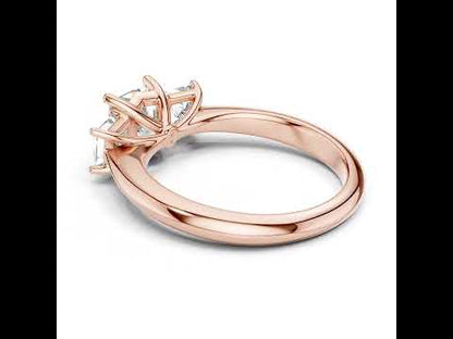 Princess Cut Lab-Grown Diamond Ring in 14K Rose Gold - Elegant Office Wear - Pure Carat