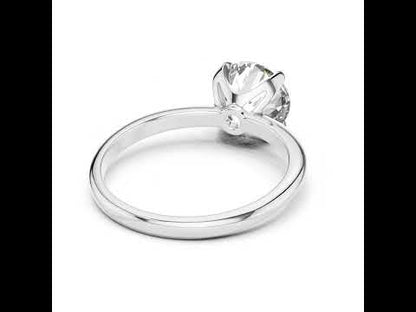 Round Lab-Grown Diamond Ring in 14K Yellow Gold - Elegant Office Wear Ring - Pure Carat