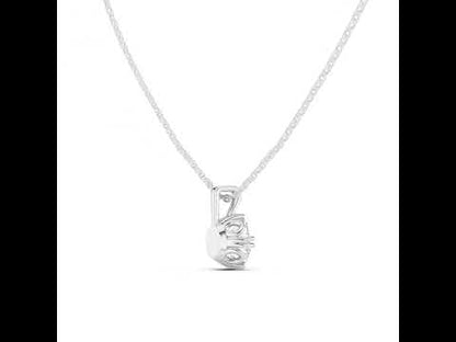 14K White Gold Oval Lab-Grown Diamond Pendant for Women | Office Wear | Pure Carat