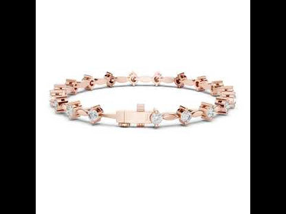 18k Yellow Gold Round Lab-Grown Diamond Party Wear Bracelet for Women | Pure Carat