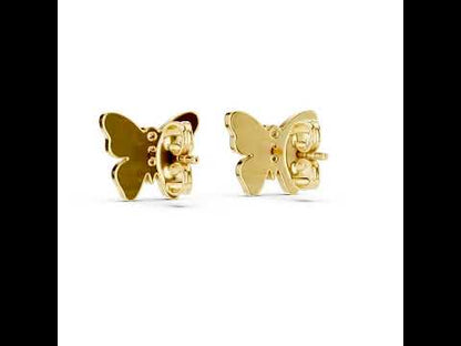 14K Yellow Gold Round Lab-Grown Diamond Earrings for Women | Party Wear | Pure Carat
