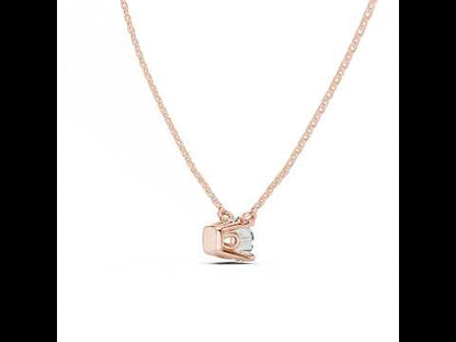 18K Rose Gold Round Lab-Grown Diamond Pendant for Women | Bridal Wear | Pure Carat
