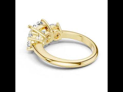 14K Yellow Gold Round Lab-Grown Diamond Ring for Women - Everyday Wear - Pure Carat
