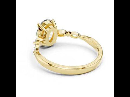 14K Yellow Gold Oval & Marquise Lab-Grown Diamond Ring for Women | Office Wear | Pure Carat