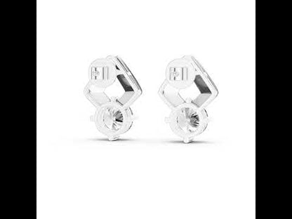 18K Yellow Gold Round Lab-Grown Diamond Drop Earrings | PureCarat