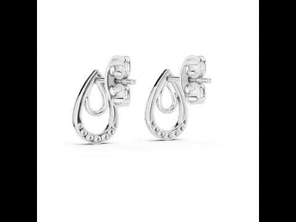 18K White Gold Round Lab-Grown Diamond Stud Earrings for Women | Engagement Wear | Pure Carat