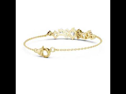 14k Yellow Gold Round Lab-Grown Diamond Party Wear Bracelet for Women | Pure Carat