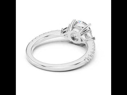 Pure Carat 14K Yellow Gold Ring with Trillion & Round Lab-Grown Diamonds - Office Wear