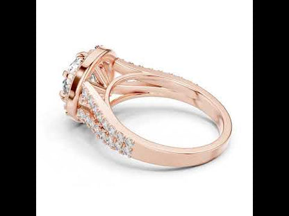 Round Lab-Grown Diamond Drop Ring in 18K Yellow Gold for Women - Pure Carat