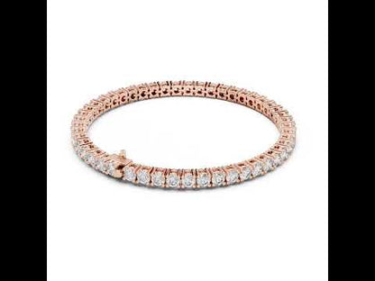 18K Yellow Gold Round Lab-Grown Diamond Bracelet for Women - Everyday Wear - Pure Carat