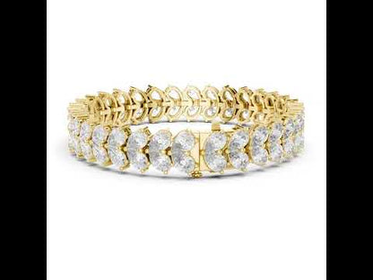 18k Yellow Gold Pear Lab-Grown Diamond Everyday Wear Bracelet for Women | Pure Carat