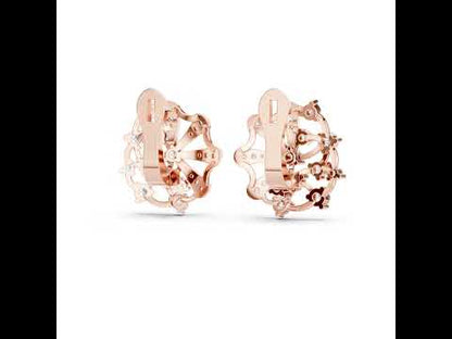 14K Rose Gold Round Lab-Grown Diamond Anniversary Earrings for Women - Pure Carat