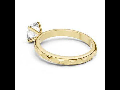 18K Yellow Gold Round Lab-Grown Diamond Engagement Ring | PureCarat
