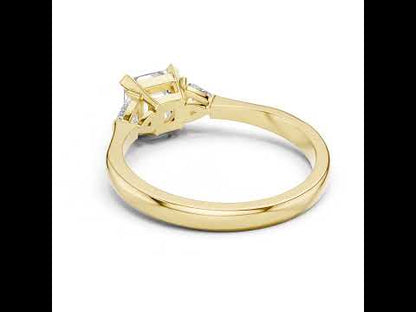 18K Rose Gold Trillion & Emerald Lab-Grown Diamond Stud Ring for Women | Party Wear | Pure Carat
