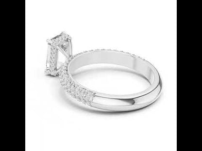 14K Rose Gold Round & Emerald Lab-Grown Diamond Engagement Ring for Women | Pure Carat