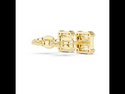 14K Yellow Gold Round & Princess Lab-Grown Diamond Engagement Earrings for Women | Pure Carat