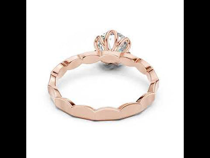 18K Rose Gold Round Lab-Grown Diamond Everyday Wear Solitaire Ring
