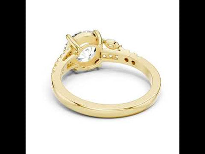 14K Yellow Gold Marquise & Round Cut Diamond Ring for Women – Office Wear - Pure Carat