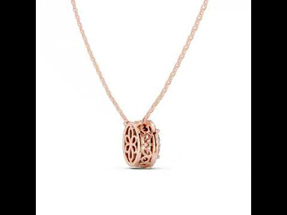 14K Yellow Gold Round & Oval Lab-Grown Diamond Pendant for Women | Engagement | Pure Carat