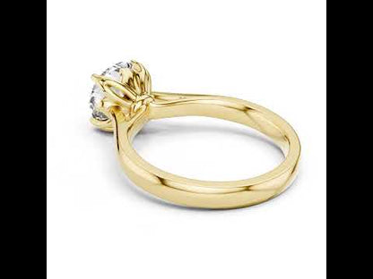 18K Yellow Gold Round Lab-Grown Diamond Ring for Women | Everyday Wear | Pure Carat